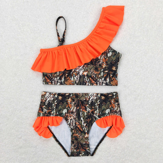 Cute Baby Girls Two Pieces Camo Swimsuits
