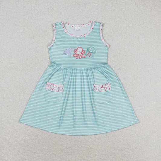 GSD0963 Summer Baby Girls Octopus Sleeveless Dress