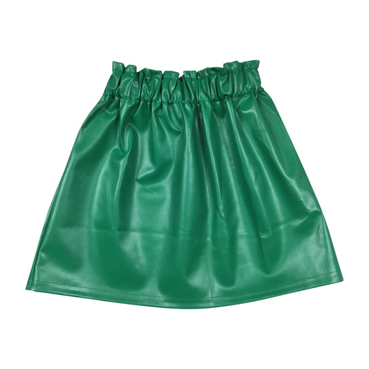 GLK0018 Baby Girls Green PU Leater Skirt