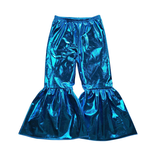 P0252 Girls Fashion Blue Color Bell Bottom Pants
