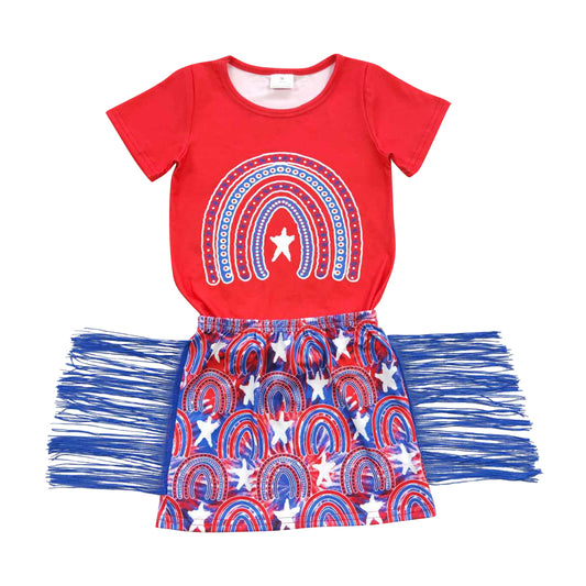 GSD0338 Girls July 4th Top and Skirt Set