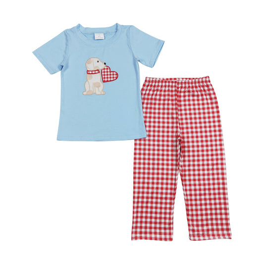 Kids Boys Valentine's Day Dog Heart Outfit