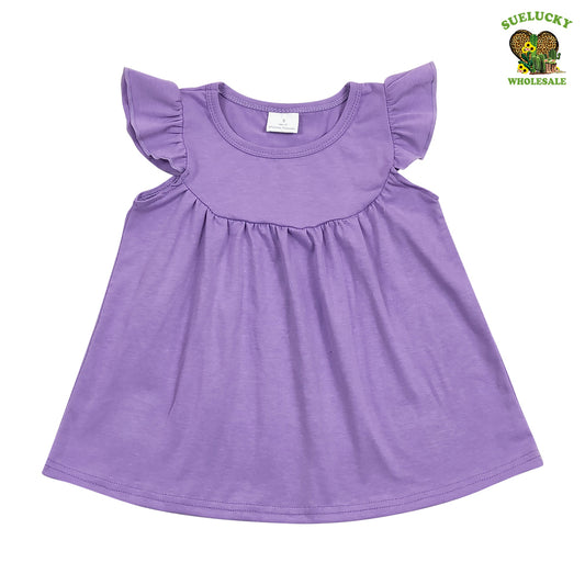 Baby Girls Solid Color Purple Knit Cotton Tunic Top