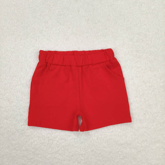 SS0270 Baby Boys Solid Color Red Color Shorts