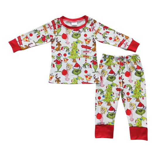 BLP0256 Baby Boys Christmas Cartoon Pajamas Set