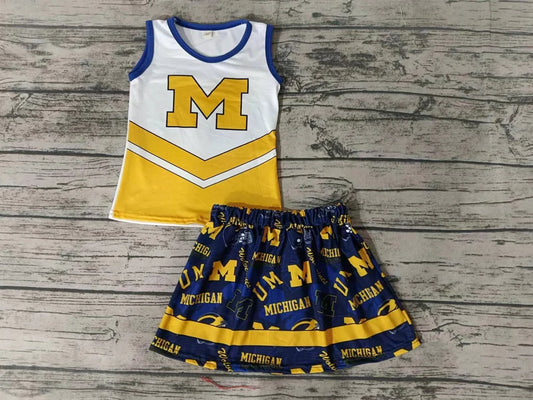 Football Team  Michigan Skirt Set Pre-order 3 MOQ