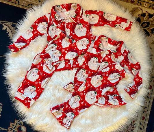 Boys Christmas Santa Red Pajamas Set