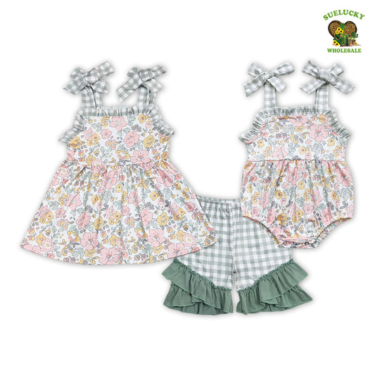 Baby Girls Floral Tunic Top Matching Shorts Set Romper