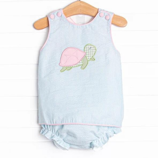Baby Girls Summer sea turtle Bummie Set Deadline Time :  19th May
