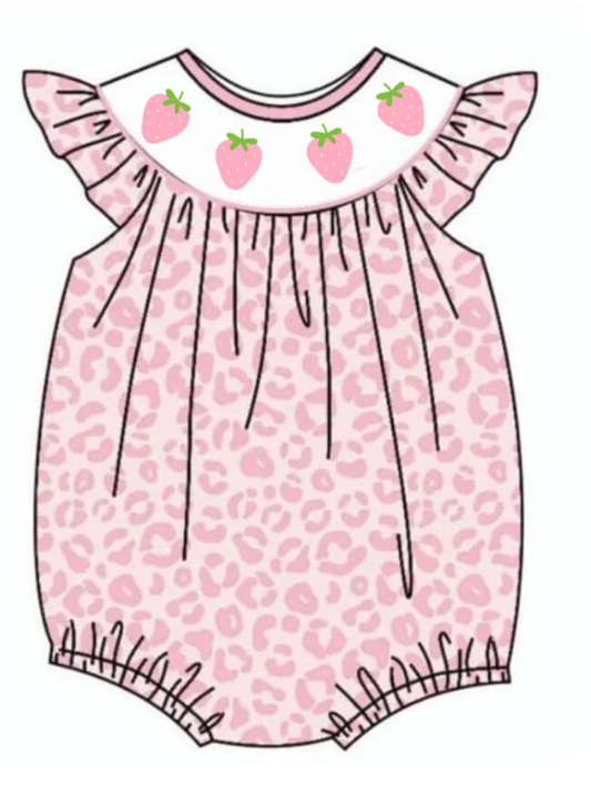 Baby Girls Summer Pink Strawberry Romper Deadline Time :  19th May