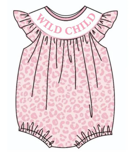 Baby Girls Summer Wild Child Pink  Leopard Romper Deadline Time :  19th May