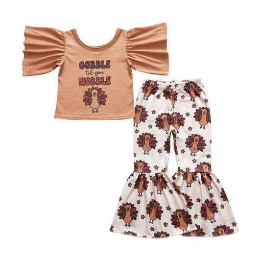 GSPO0702 Girls Thanksgiving Day Bobble Outfit