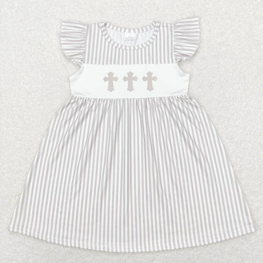GSD0568 Baby Girls Easter Cross Knee-length Dress