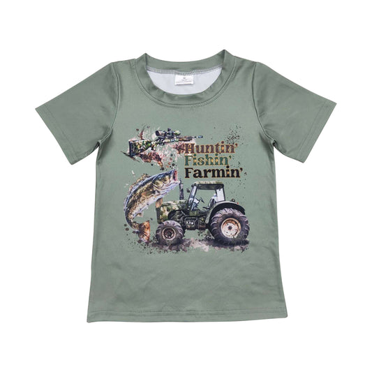 BT0344 Huntin Fishin Farmin Boys Short Sleeve T-shirt