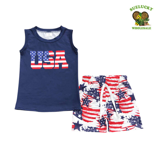Baby Boys USA July 4th Tank Matching Shorts Outfit
