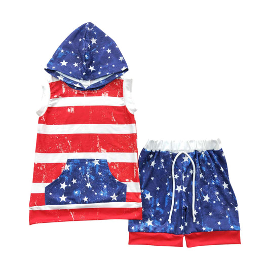 BSSO0244 Boys July Hoodie Top Shorts Outfit