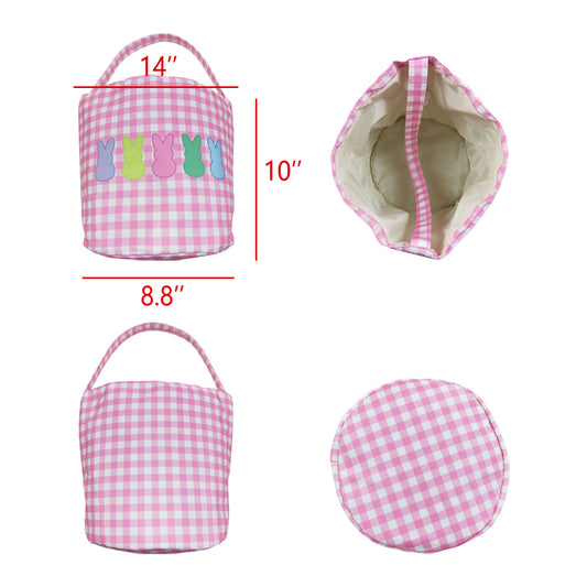 BA0160 Baby Girls Easter Pink Gingham Bunny Bag