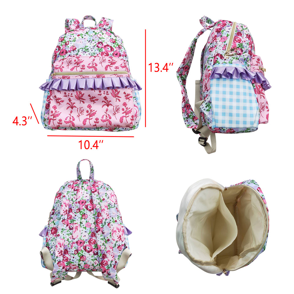 BA0099 Baby Girls Purple Flower Packback Bag