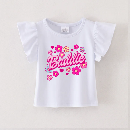 Kids Girl  Barbi* Flower T-shirt Top Preorder 3 MOQ