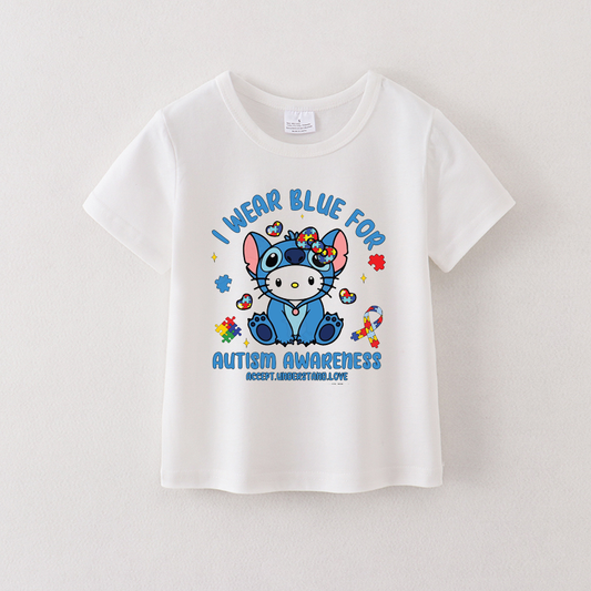 Kids Girl  Cartoon Cat T-shirt Top Preorder 3 MOQ
