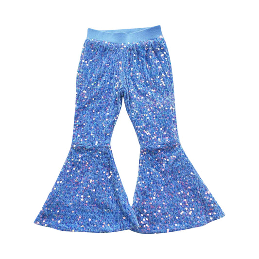 Girls Blue Color Sequin Pants P0111