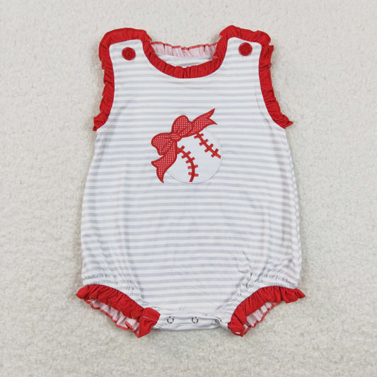 Baby Girls Embroidery Clothing Baseball Bubble Romper