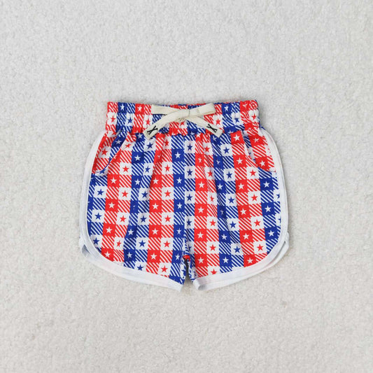 Baby Girls Red Navy Color Stars Shorts