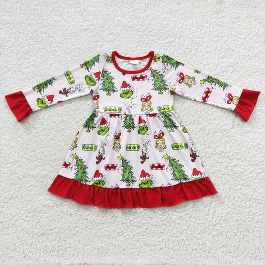 GLD0235 Baby Girls Christmas Long Sleeve Dress