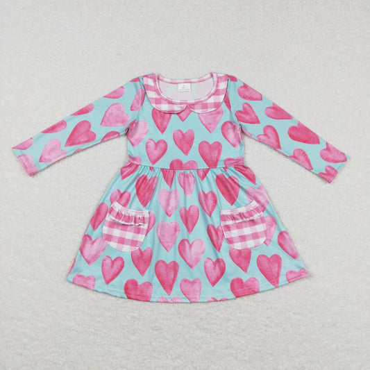 Baby Girls Prerry Pink Heart Long Sleeve Dress