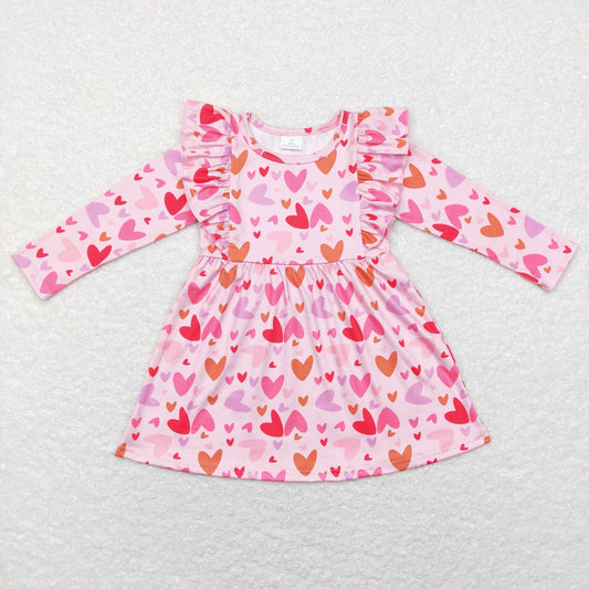 GLD0460 Valentine's Day Cute Heart Print Dress