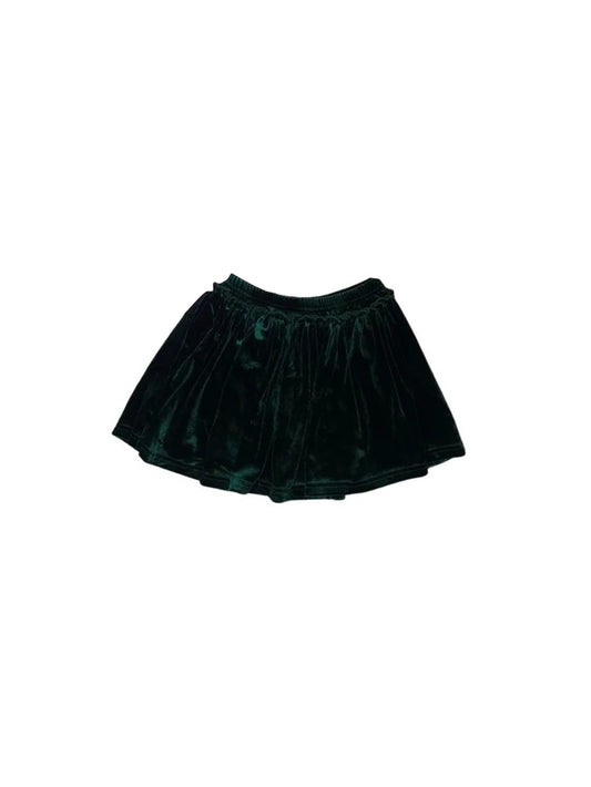 (Pre-order) GLK0015 Girls Dark Green Velvet Skirt