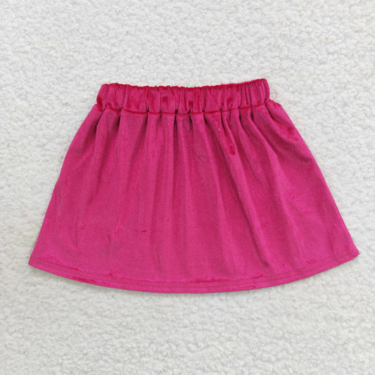 GLK0017  Baby Girls Hot Pink Velvet Skirt