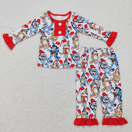 Baby Girls Christmas Cartoon Dog Pajama Set