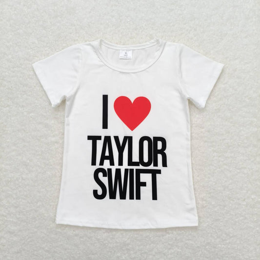 I Love Swiffie Singer Baby Girls Short Sleeve T-shirt Top