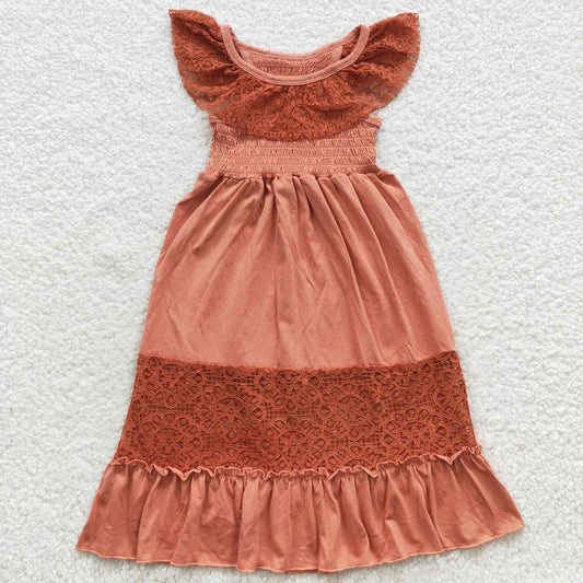 GSD0456 Baby Girl Lace Ruffle Smocked Ankle Dress