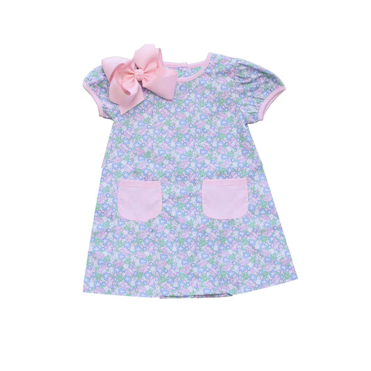 GSD1338 Baby Girls Flower Short Sleeve Dress Pre-order