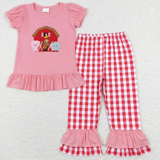 Kids Girls Embroidery Granary Outfit