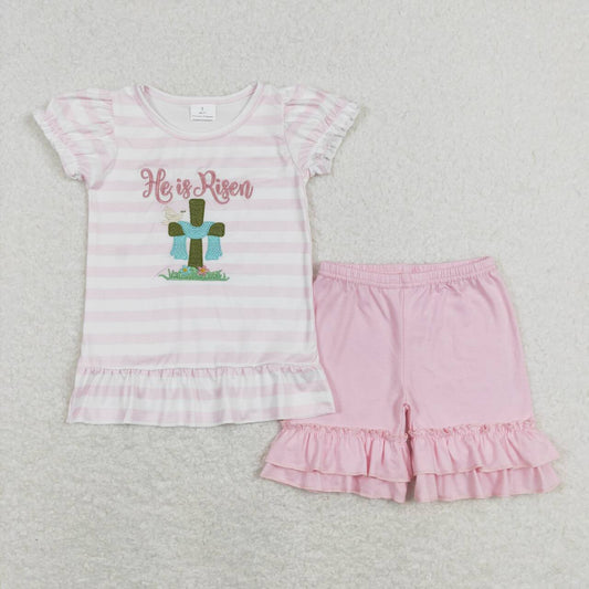 Baby Girls Eater He is Resin Shorts Set