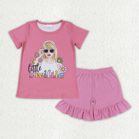 GSSO1387 Little Swiftie Top Cotton Pink Shorts Outfit