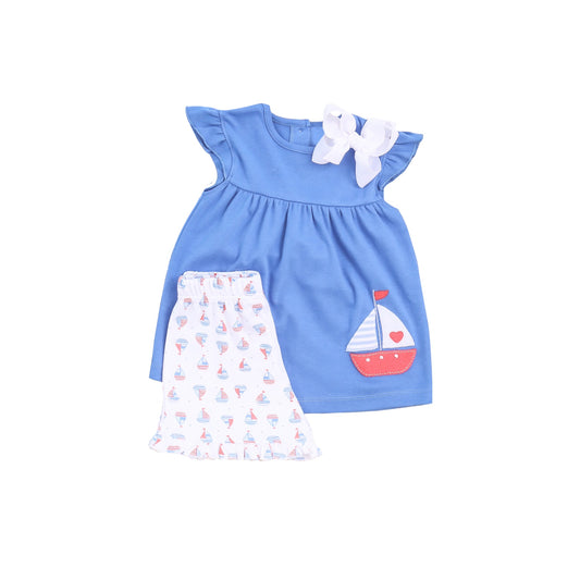 GSSO1434 Baby Girls Sailboat Summer Shorts Set Pre-order