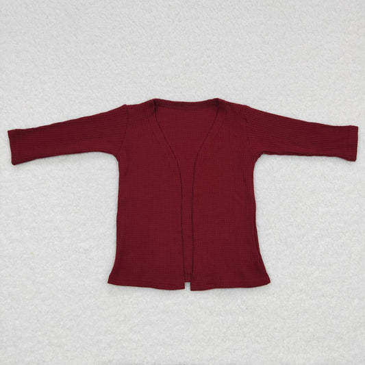 GT0247 Baby Girls Burgundy Color Cardigen Coat