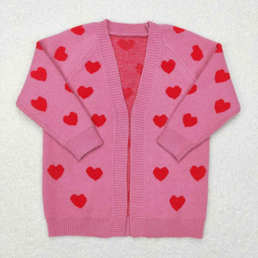 Kids Girls Valentine's Day Heart Cardigen