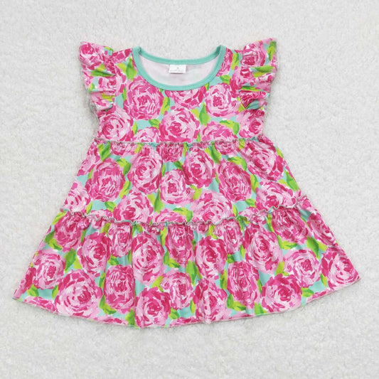 Summer Baby Girls Hot Pink Floral Tunic Top