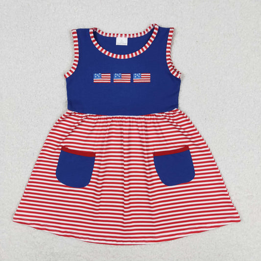 GSD0930 Baby Girls July 4th Red  Striped Dress