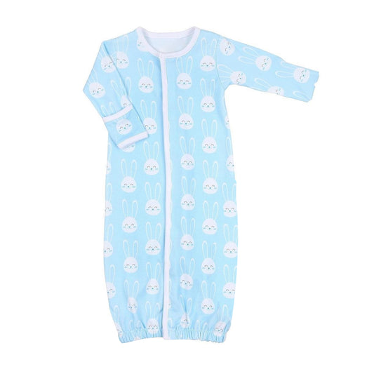 Preorder NB0036 Newborn Baby Girls Blue Rabbie Gown