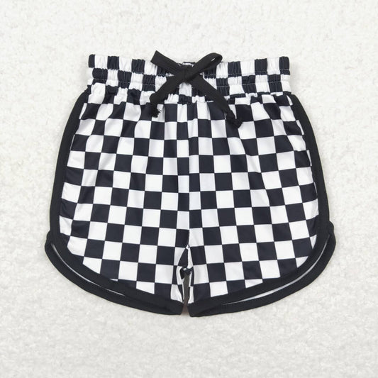 Baby Girls Summer Black Checker Shorts