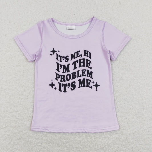 Baby Girls Purple Country Singer Print Short Sleeve T-shirt