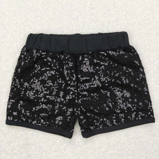 Baby Girls Black Sequin Shorts