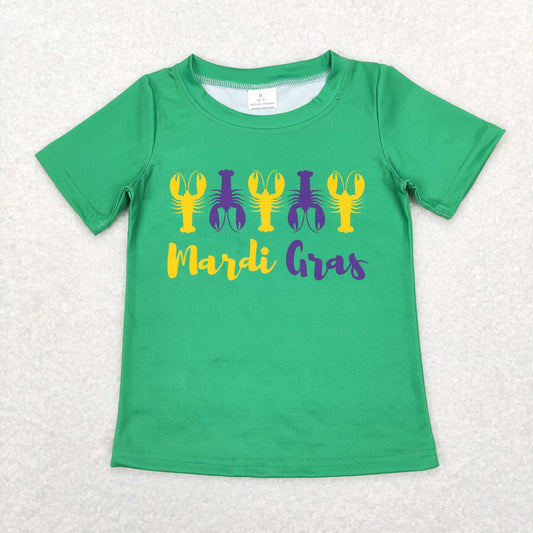 Kids Mardi Gras Green Short  Sleeve T-shirt