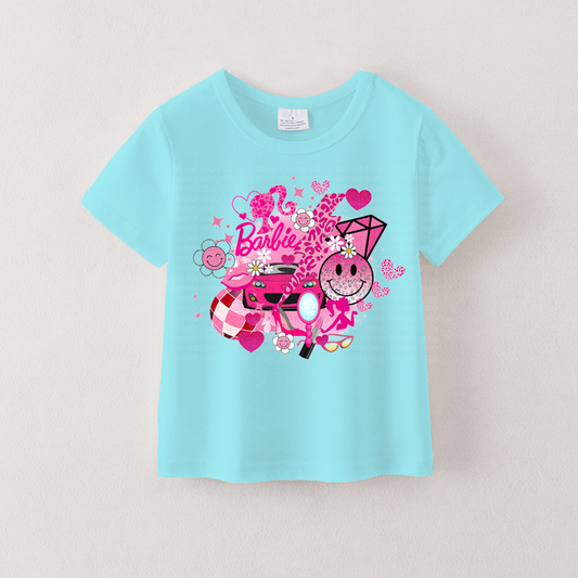 Baby Girl Summer Blue T-shirt Top Preorder 3 MOQ